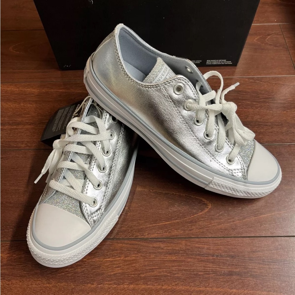 Womens 7 Converse CTAS OX Low Top Metallic Granite Glitter Sneaker Shoe A05433F